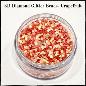 3D Diamond Glitter Beads- Grapefruit
