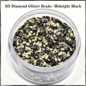 3D Diamond Glitter Beads- Midnight Black