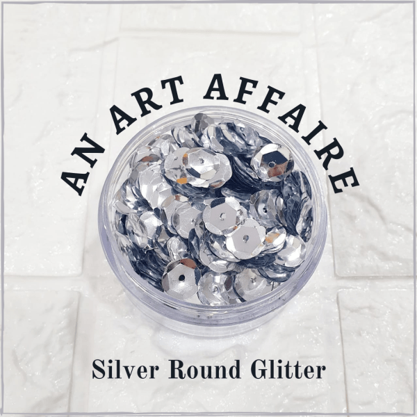Round Glitter silver