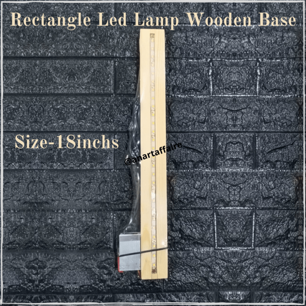 Rectangle Led Lamp Wooden Base 18inchs