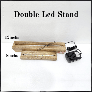 Double Rectangle Led Lamp Wooden Base