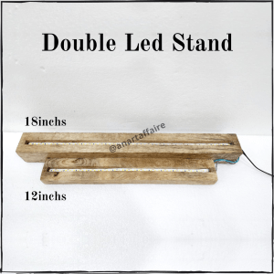 Double Rectangle Led Lamp Wooden Base