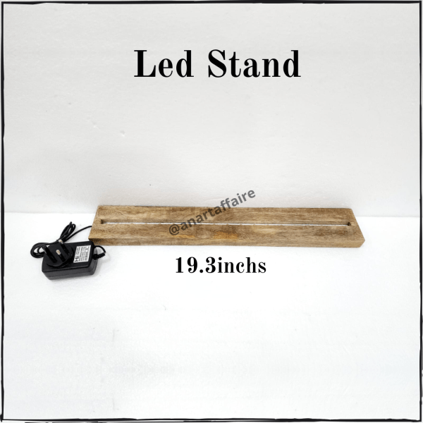Rectangle Led Lamp Wooden Base 19.3inchs