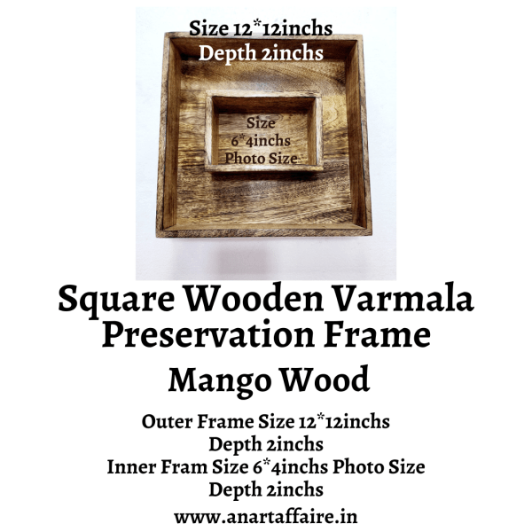 Square Wooden Varmala Preservation Frame