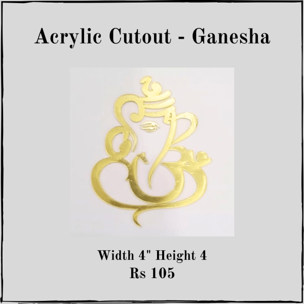 Acrylic Cutout - Ganesha (Gold)