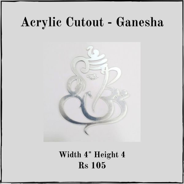 Acrylic Cutout - Ganesha (Silver)
