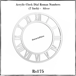 Acrylic Clock Dial Roman Numbers (7 Inch) - Silver