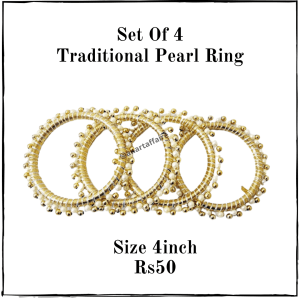 Set Of 4 Traditional Pearl Ring