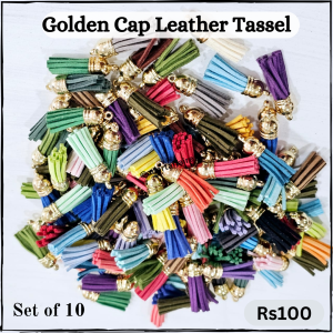 Golden Cap Leather Tassel